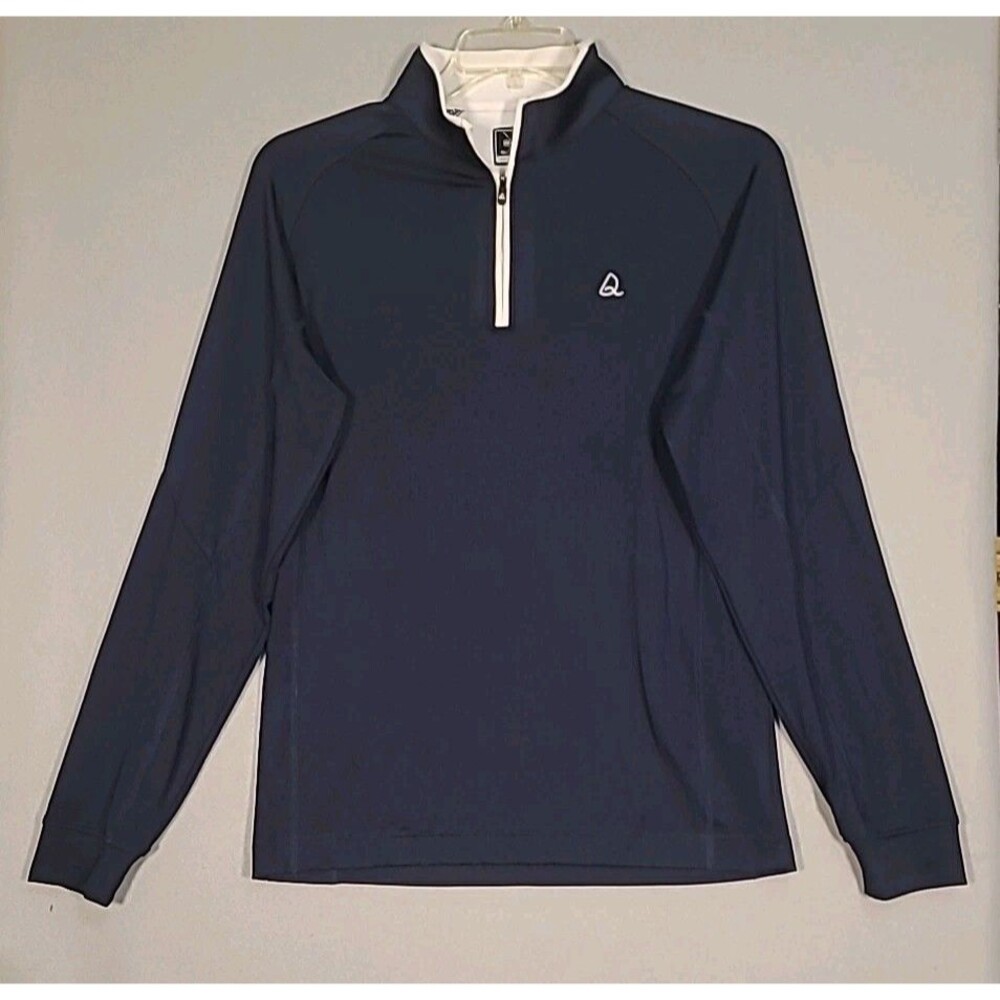 Deolax Golf 1/4 Zip Mens M Blue  Long Sleeve Performance Stretch  Pullover